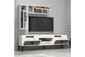 Hovdane TV-Møbelsett 180 cm - Hvit/Brun - Møbler - Mediamøbel & tv møbel - TV-møbelsett