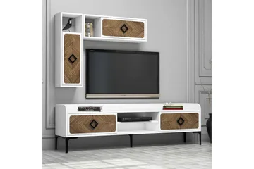 Hovdane TV-Møbelsett 180 cm - Hvit/Brun - Møbler - Mediamøbel & tv møbel - TV-møbelsett