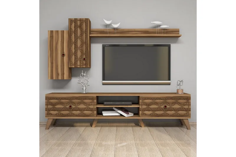 Hovdane TV-møbelsett 180 cm - Mørkebrun - Møbler - Mediamøbel & tv møbel - TV-møbelsett