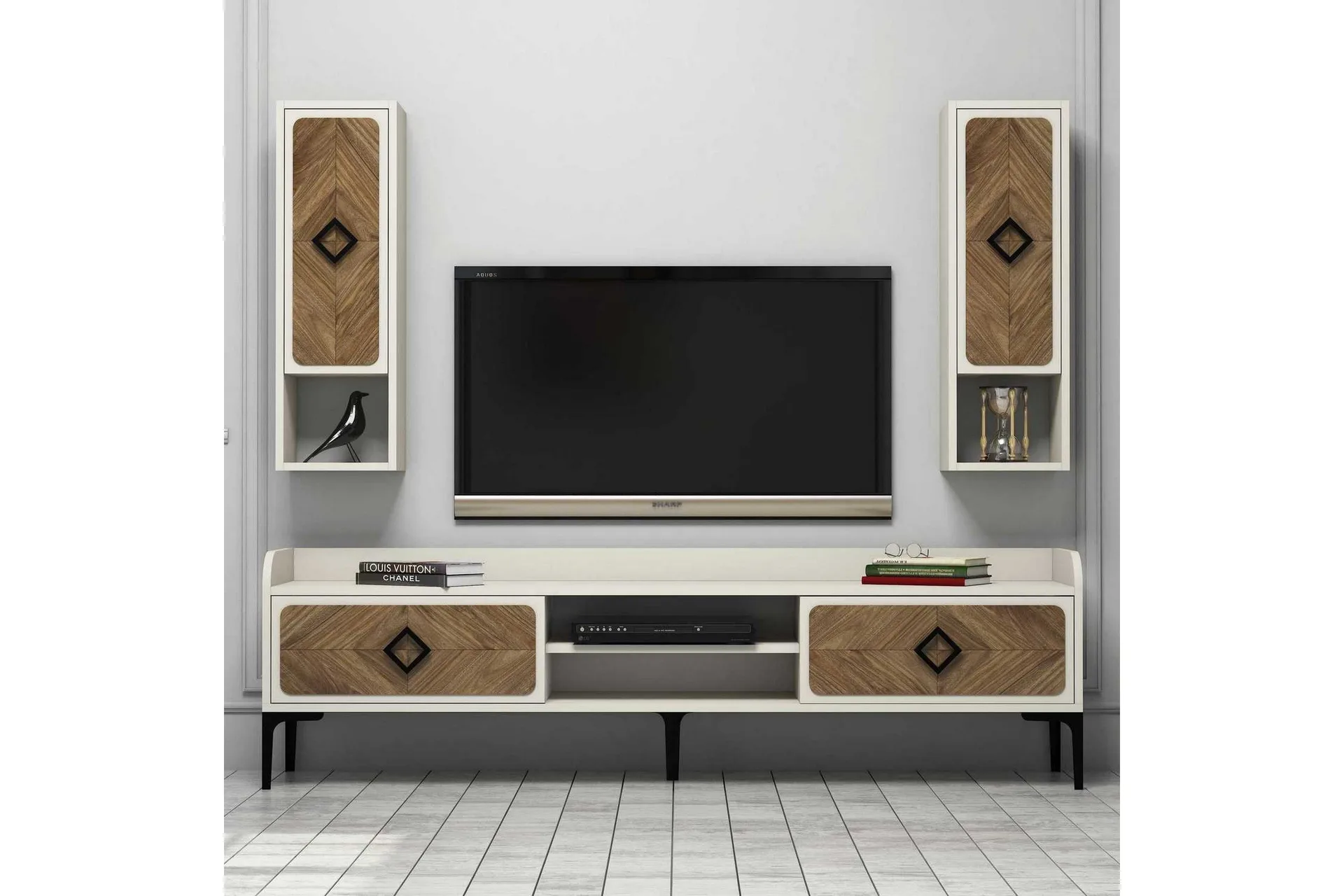 Hovdane TV-Möbelset 180 cm Brown/White -