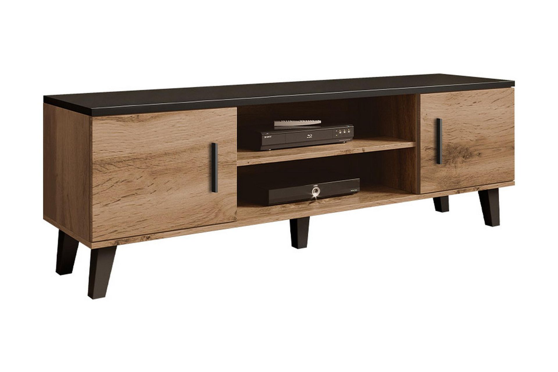 Kardos Tv-møbelsett 160 cm - Natur/Svart - Møbler - Mediamøbel & tv møbel - TV-møbelsett