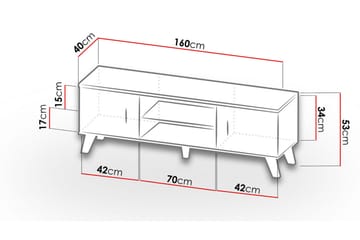 Kardos Tv-møbelsett 160 cm - Natur/Svart - Møbler - Mediamøbel & tv møbel - TV-møbelsett