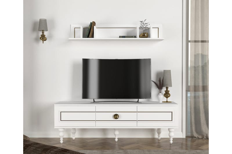 Kassatia TV-møbelsett 150 cm - Hvit - TV-møbelsett