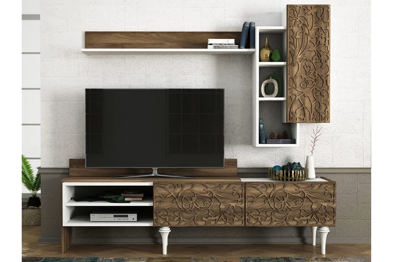 Lingvik TV-benk/Vegghylle - TV-møbelsett