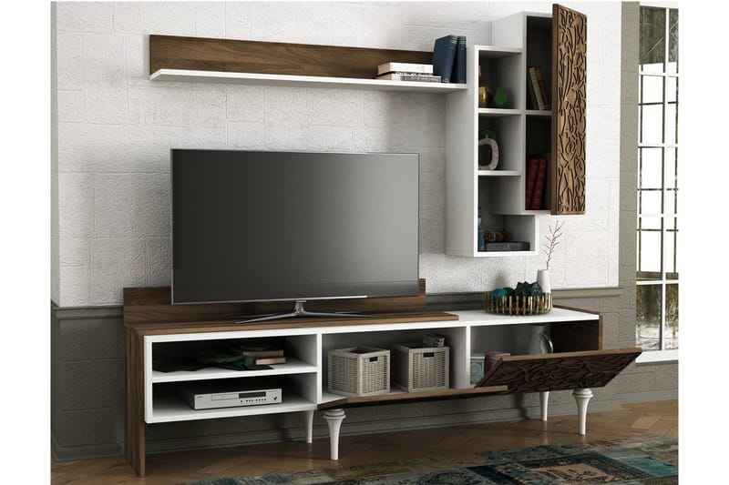 Lingvik TV-benk/Vegghylle - TV-møbelsett