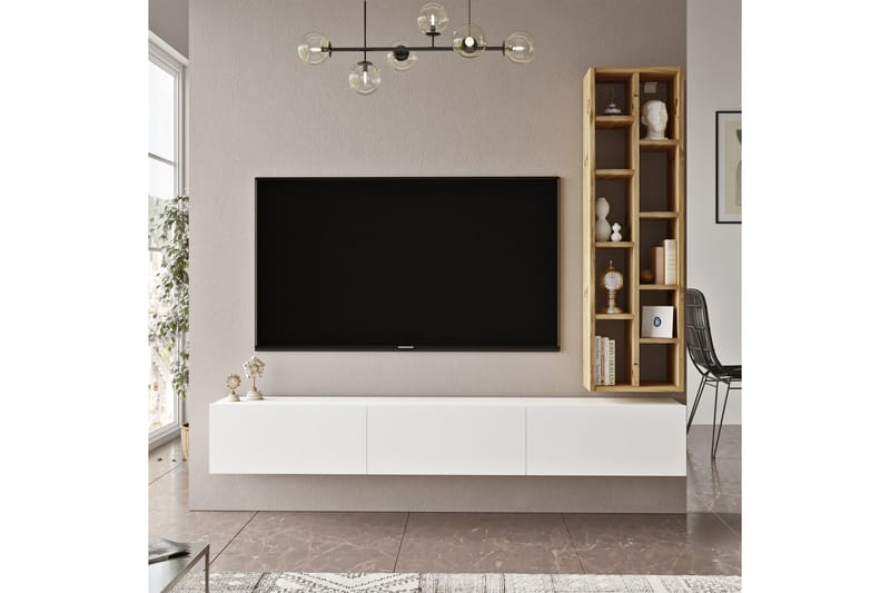 Lozyno TV-møbelsett 175 cm - Natur / Hvit - TV-møbelsett