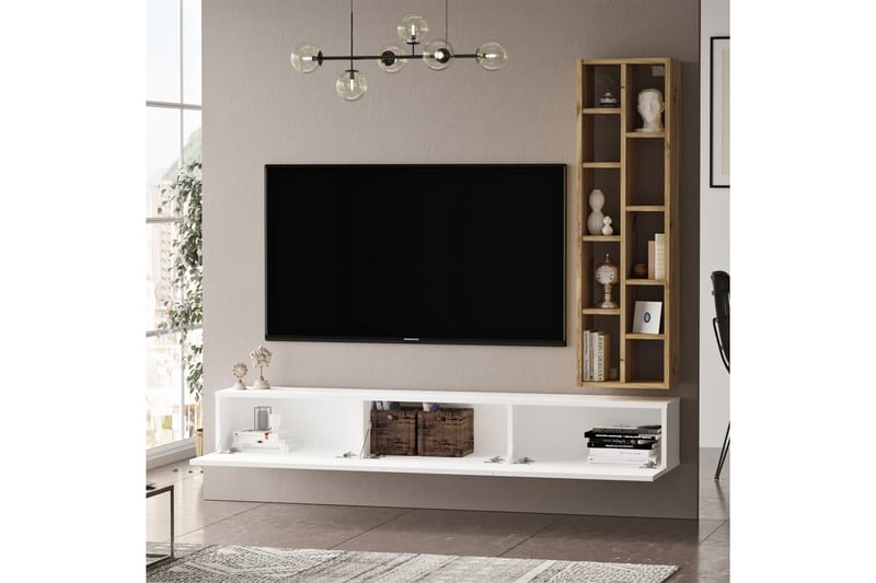 Lozyno TV-møbelsett 175 cm - Natur / Hvit - TV-møbelsett