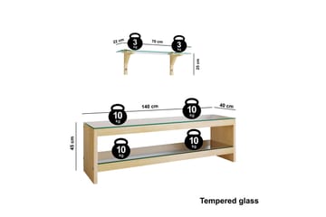 Malmby TV-Møbelsett 140 cm - Brun - Møbler - Mediamøbel & tv møbel - TV-møbelsett