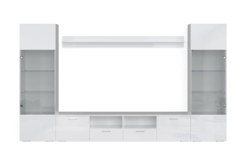 Mellon Tv-Møbelsett 41x260 cm - Glass/Hvit - TV-møbelsett