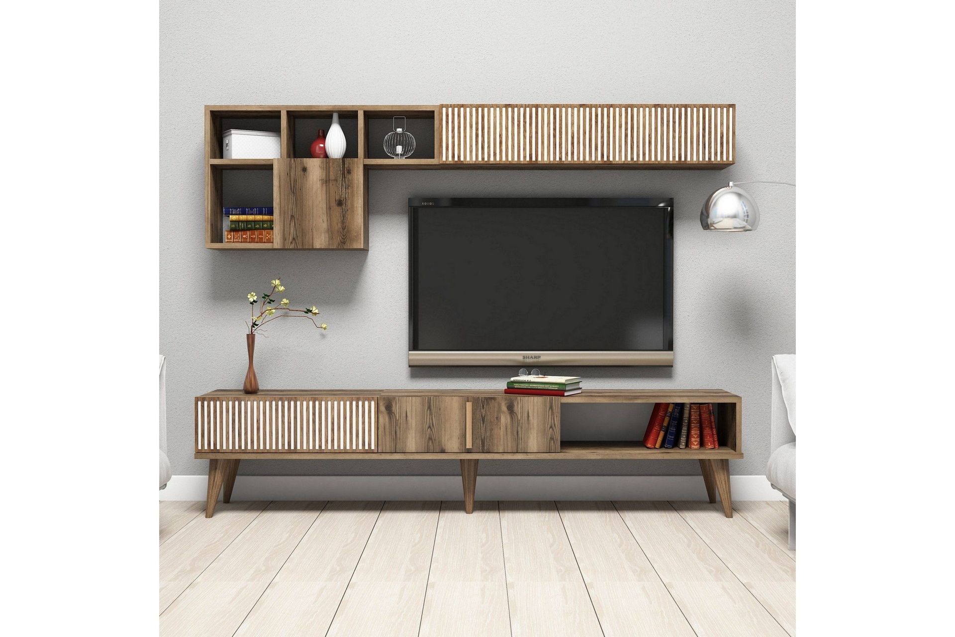 Millay TV-møbelsett 180 cm - Valnøtt