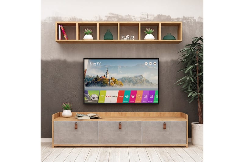 Mod Design TV-benk med Vegghylle - TV-møbelsett
