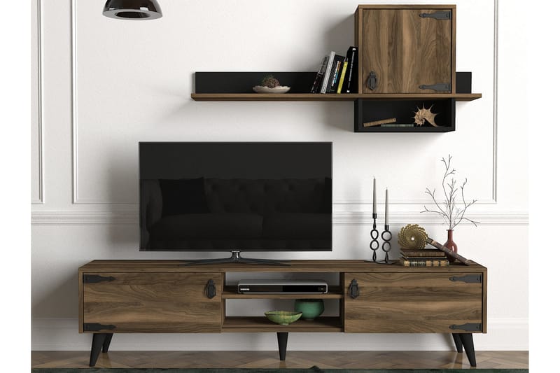Mohed TV-Benk 180 cm - Brun/Svart - TV-møbelsett