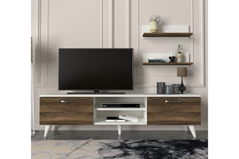 Mohed TV-møbelsett 150 cm - Hvit/Brun - TV-møbelsett