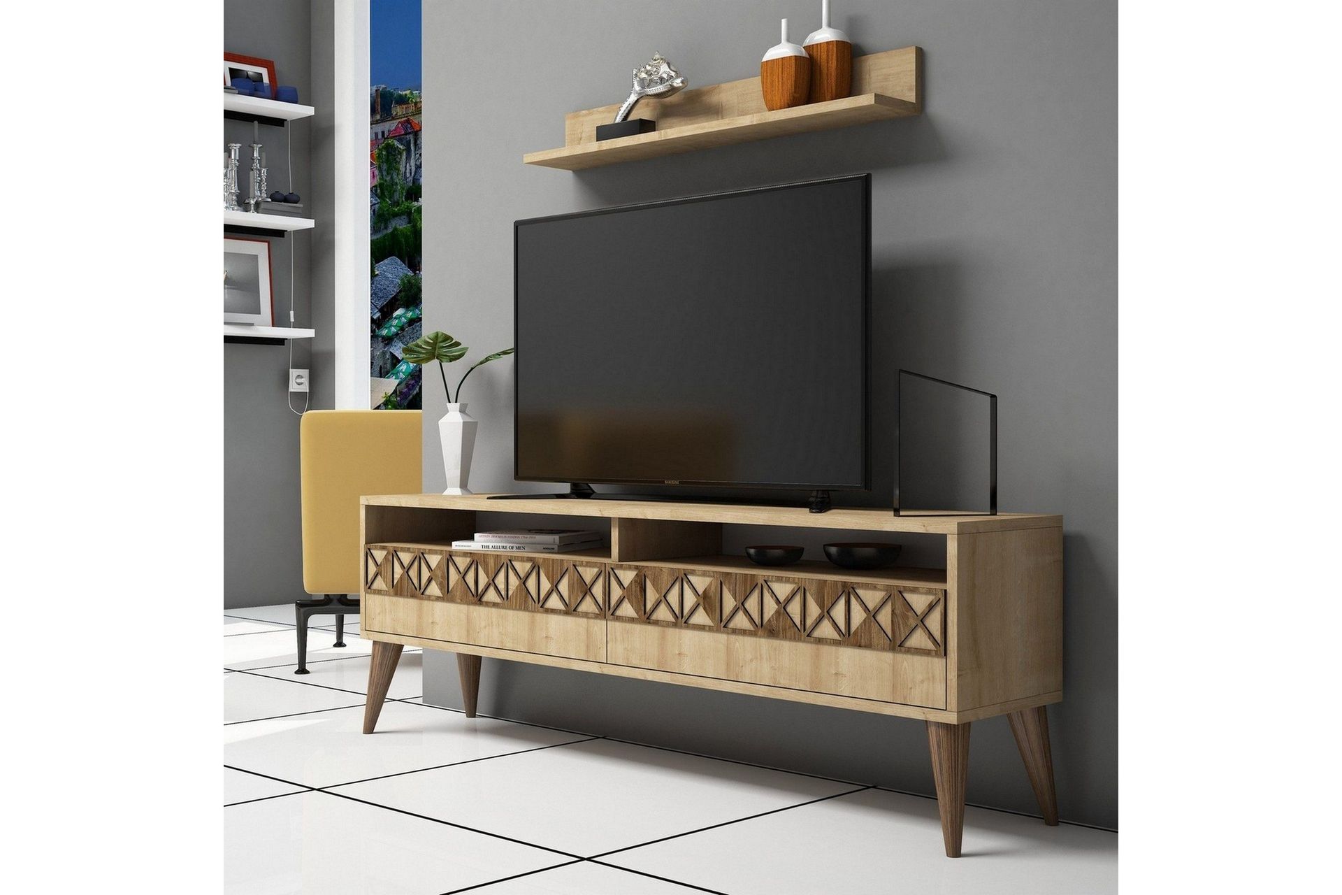 Muennink TV-møbelsett 150 cm - Brun/Eik