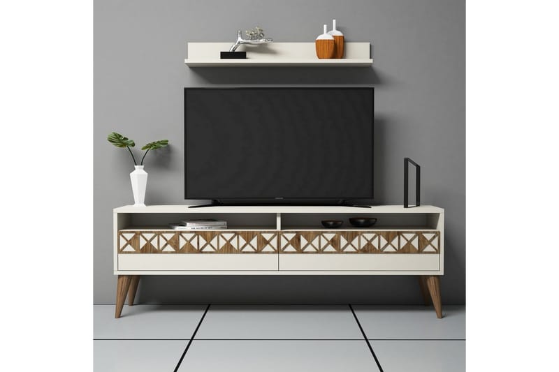 Muennink TV-møbelsett 150 cm - Hvit - Møbler - Mediamøbel & tv møbel - TV-møbelsett