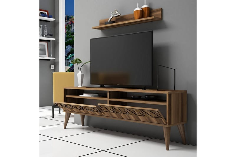 Muennink TV-møbelsett 150 cm - Valnøtt - Møbler - Mediamøbel & tv møbel - TV-møbelsett