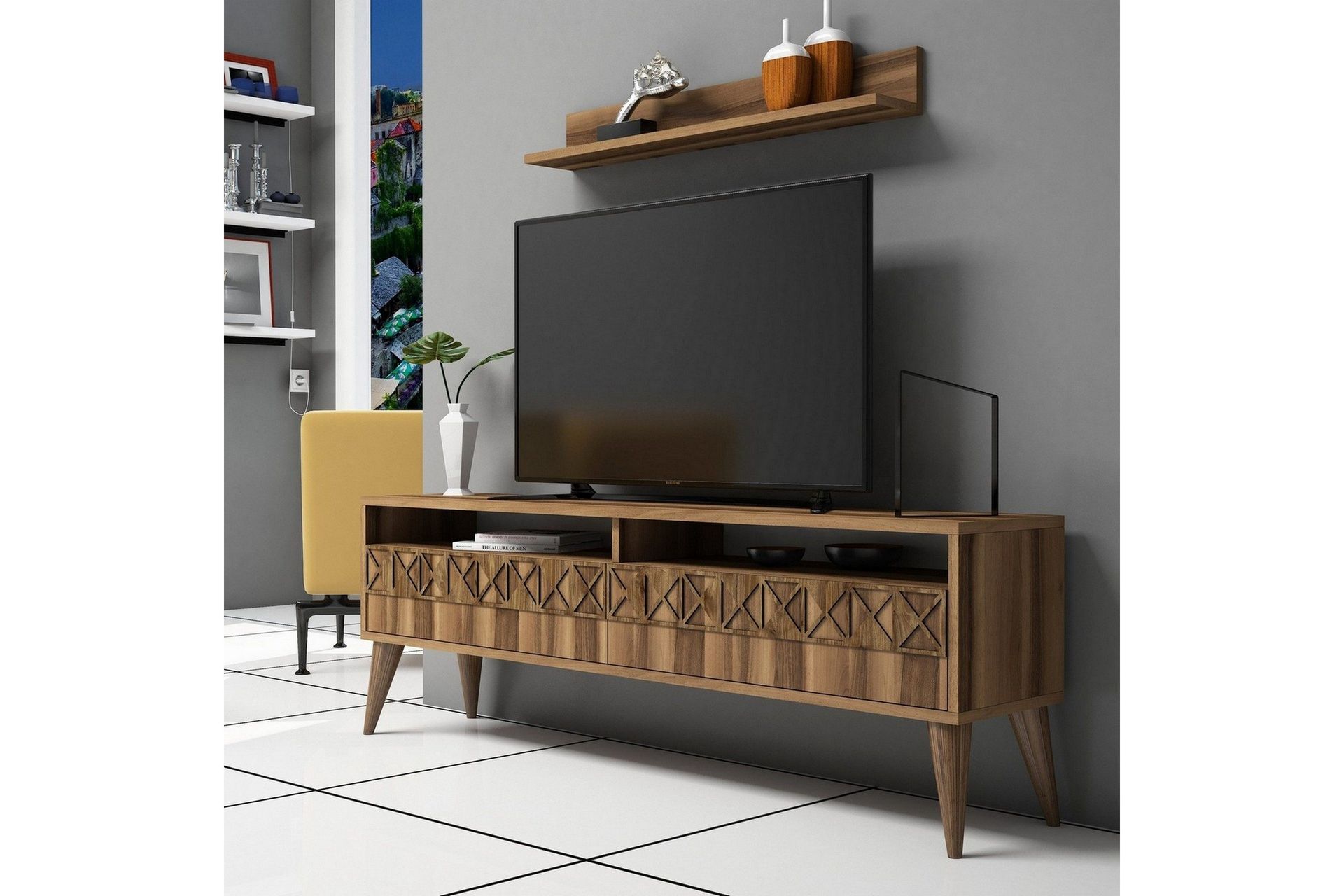 Muennink TV-møbelsett 150 cm - Valnøtt