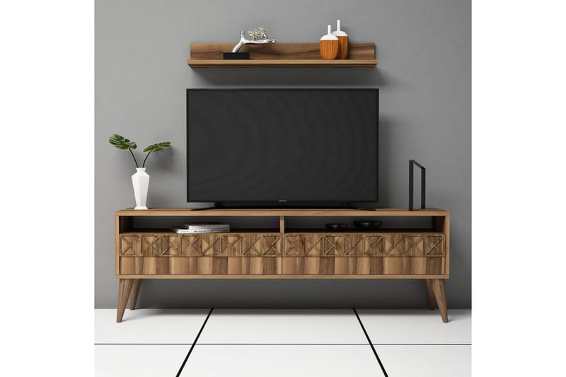 Muennink TV-møbelsett 150 cm - Valnøtt - Møbler - Mediamøbel & tv møbel - TV-møbelsett