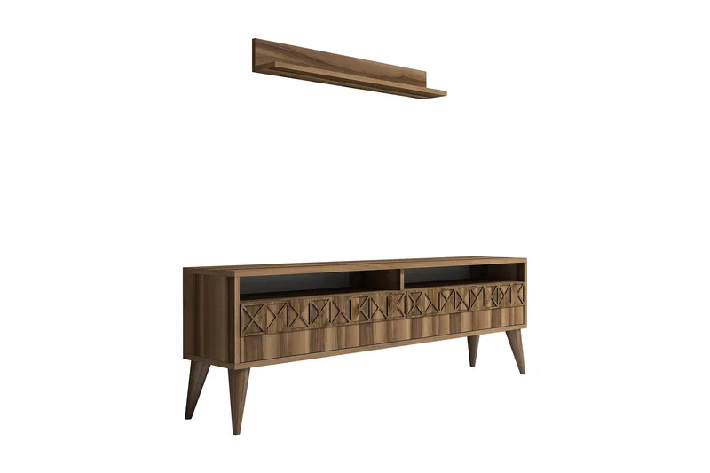 Muennink TV-møbelsett 150 cm - Valnøtt - Møbler - Mediamøbel & tv møbel - TV-møbelsett