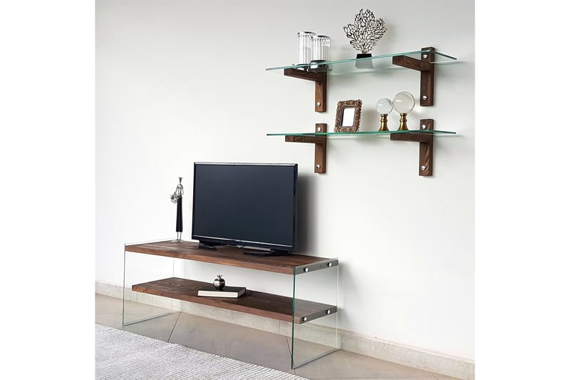 Netherlee TV-møbelsett 45 cm - Valnøtt - Møbler - Mediamøbel & tv møbel - TV-møbelsett