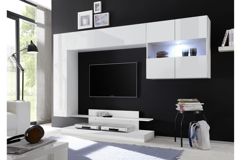 Nicery Mediamøbel 248 cm - Hvit - TV-møbelsett