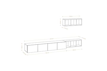 Pa TV-møbelsett 215x32 cm Hvit/Brun - Hanah Home - Møbler - Mediamøbel & tv møbel - TV-møbelsett