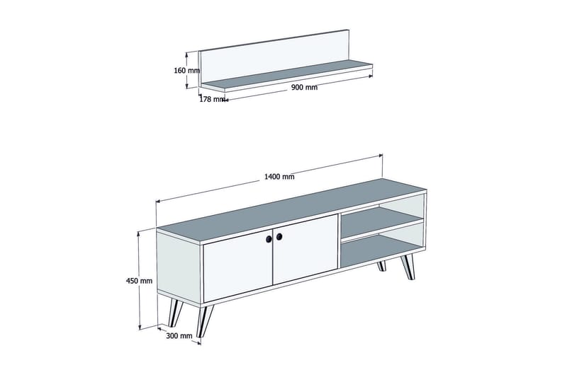 Puqa Design TV-benk - Møbler - Mediamøbel & tv møbel - TV-møbelsett