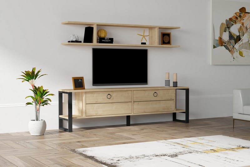Rinorea Tv-møbelsett 160x45 cm - Blå - TV-møbelsett