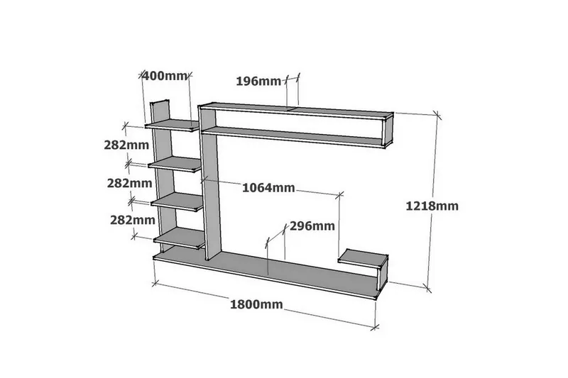 Rinorea Tv-møbelsett 180x121,8 cm - Blå - Møbler - Mediamøbel & tv møbel - TV-møbelsett