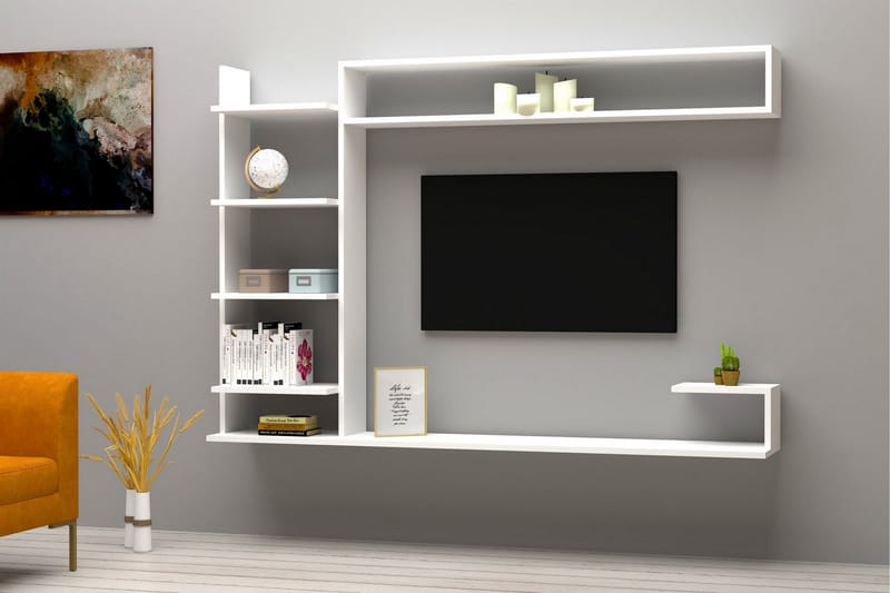 Rinorea Tv-møbelsett 180x121,8 cm - Hvit - Møbler - Mediamøbel & tv møbel - TV-møbelsett