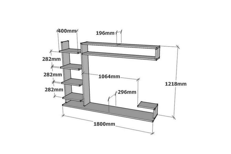 Rinorea Tv-møbelsett 180x121,8 cm - Hvit - TV-møbelsett