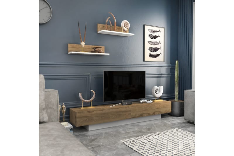 Rinorea Tv-møbelsett 180x40 cm - Hvit - Møbler - Mediamøbel & tv møbel - TV-møbelsett