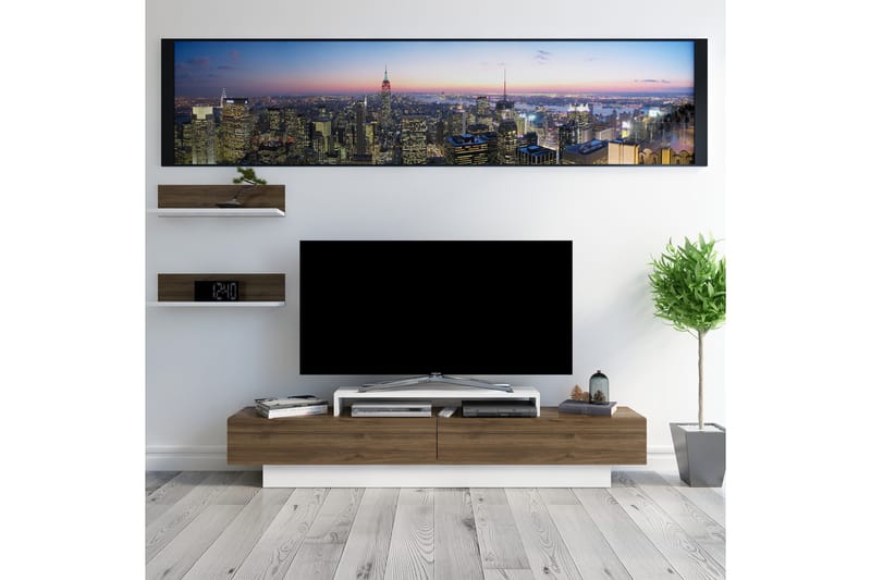 Rinorea Tv-møbelsett 180x40 cm - Hvit - TV-møbelsett