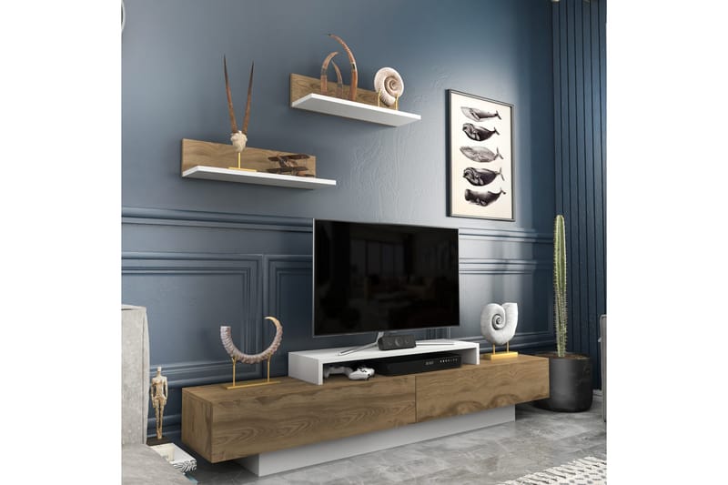 Rinorea Tv-møbelsett 180x40 cm - Hvit - TV-møbelsett