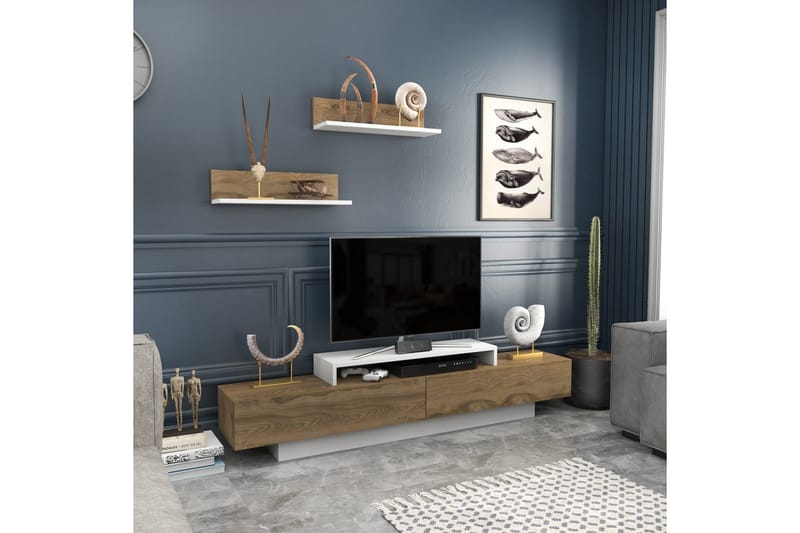 Rinorea Tv-møbelsett 180x40 cm - Hvit - Møbler - Mediamøbel & tv møbel - TV-møbelsett