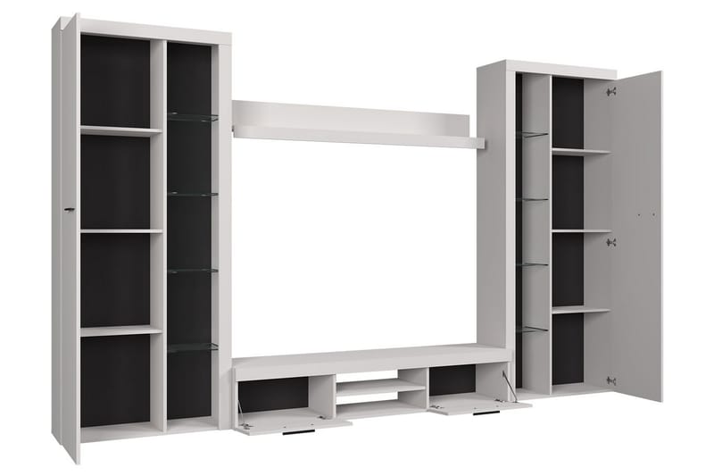 Rumba TV-møbelsett 300x34x190 cm - Beige / Brun - TV-møbelsett