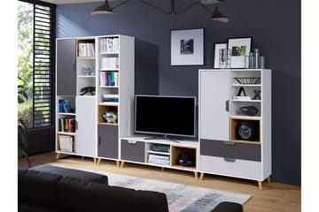 Sayuki Tv-Møbelsett 120 cm - Hvit/Grå - Møbler - Mediamøbel & tv møbel - TV-møbelsett