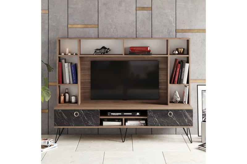 Sincerely TV-Møbelsett 180 cm - Valnøtt|Svart - Møbler - Mediamøbel & tv møbel - TV-møbelsett