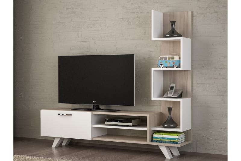 Sqandie TV-benk med Sidebokhylle - TV-møbelsett