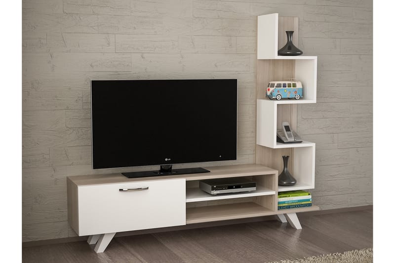 Sqandie TV-benk med Sidebokhylle - TV-møbelsett