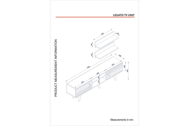 Tera Home TV-benk med Vegghylle - Møbler - Mediamøbel & tv møbel - TV-møbelsett