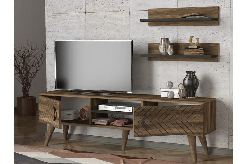 Tera Home TV-benk med Vegghylle - TV-møbelsett