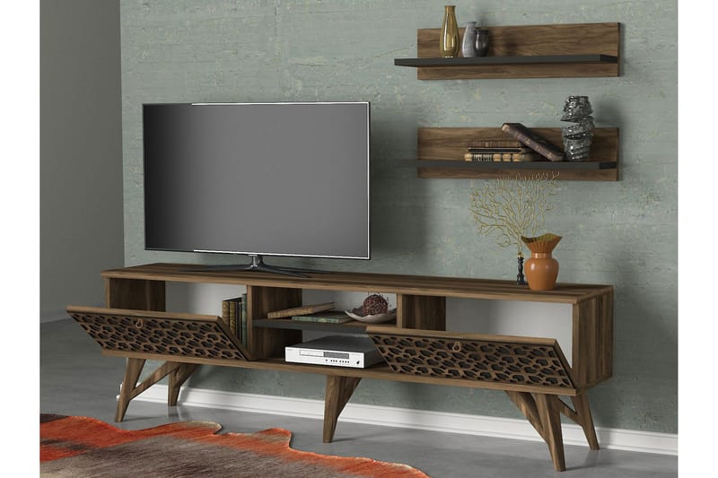 Tera Home TV-benk med Vegghyller - TV-møbelsett