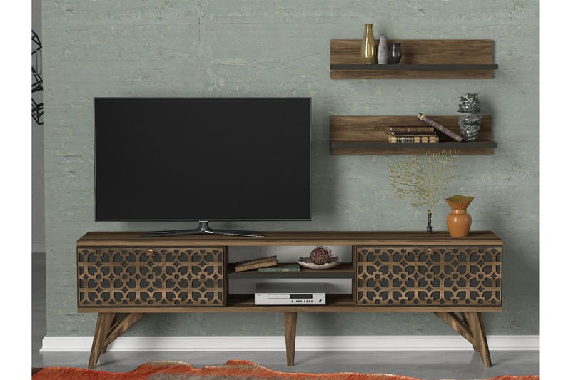 Tera Home TV-benk med Vegghyller - TV-møbelsett