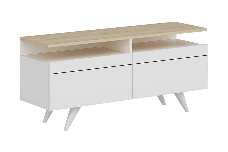 TV-møbelsett 35x150 cm 2 Skap - Natur/Hvit - Møbler - Mediamøbel & tv møbel - TV-møbelsett