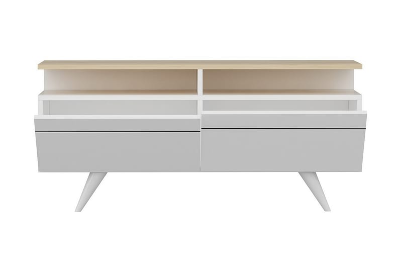 TV-møbelsett 35x150 cm 2 Skap - Natur/Hvit - Møbler - Mediamøbel & tv møbel - TV-møbelsett