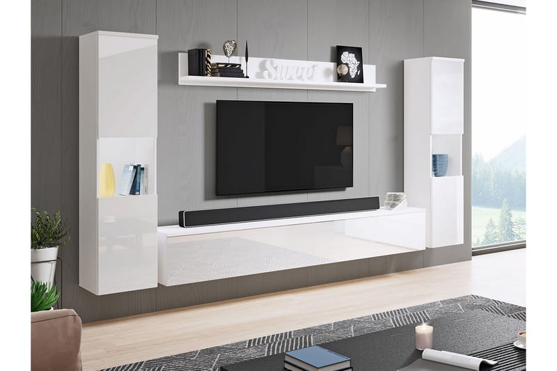 Tv-møbelsett - Hvit - Møbler - Mediamøbel & tv møbel - TV-møbelsett