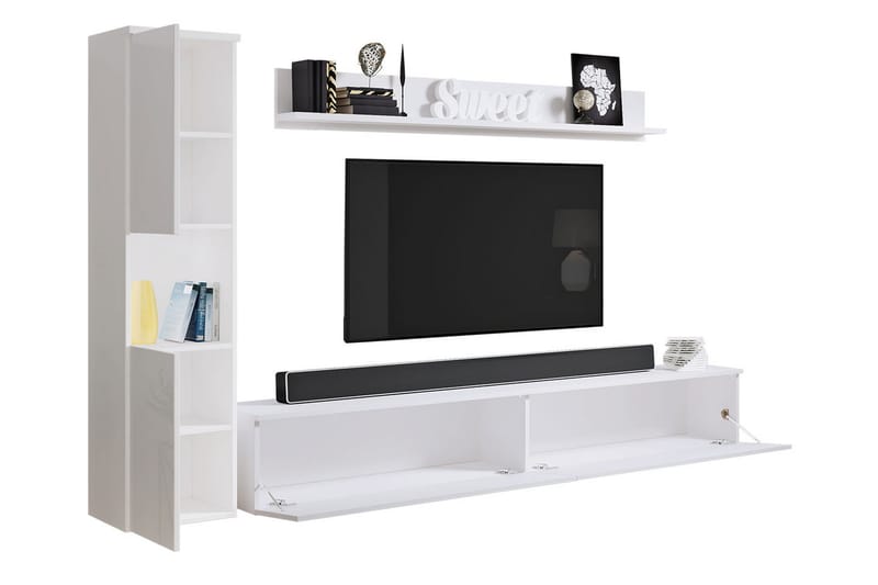 Tv-møbelsett - Natur/Hvit - Møbler - Mediamøbel & tv møbel - TV-møbelsett