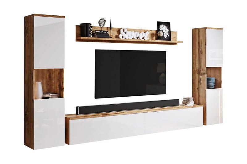 Tv-møbelsett - Natur/Hvit - Møbler - Mediamøbel & tv møbel - TV-møbelsett