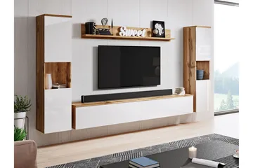 Tv-møbelsett - Natur/Hvit - Møbler - Mediamøbel & tv møbel - TV-møbelsett